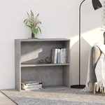 2-Tier Book Cabinet Concrete Gray 31.5"x11.8"x30.1" Chipboard