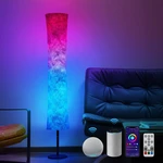 58" Soft Light Modern LED Floor Lamp RGB Color Changing Fabric Shade APP+Remote
