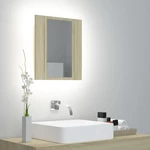 LED Bathroom Mirror Cabinet Sonoma Oak 15.7"x4.7"x17.7"