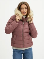 Dark Pink Quilted Jacket ONLY Camilla - Women