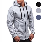 TENGOO Mens Solid Color Zipper Jackets Thick Warm Sweater Hoodie Jacket