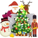 2020 Christmas Decor DIY Felt Christmas Tree for Home New Year Gifts Christmas Ornaments Santa Claus LED Xmas Tree