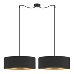 Čierne dvojramenné závesné svietidlo s detailom v zlatej farbe Bulb Attack Tres XL, ⌀ 45 cm