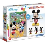Clementoni Puzzle Supercolors 104 dílků 3D model Mickey Mouse