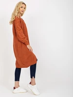 Dark orange long cardigan without closure RUE PARIS