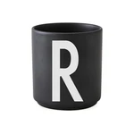 Čierny porcelánový hrnček Design Letters Alphabet R, 250 ml