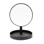Čierne kozmetické zrcadlo s rámom z dubového dreva Wireworks Look, ø 25 cm