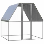 [EU Direct] vidaXL 150776 Chicken Cage 2x2x2 m Galvanised Steel Pet Supplies Rabbit House Pet Home Puppy Bedpen Fence Pl