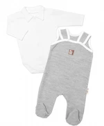 Baby Nellys 2-dílná soupravička Star, body dl. rukáv + pletené dupačky, šedé, vel. 62 (2-3m) Baby Nellys 2-dílná soupravička Star, body dl. rukáv + pletené dupačky, šedé, vel. 62 (2-3m)