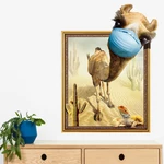 Miico Creative 3D Desert Camel Frame PVC Removable Home Room Decorative Wall Door Decor Sticker