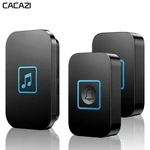 CACAZI Wireless Doorbell Waterproof 300M Remote Battery 2 Button 1 Receiver Intelligent Home Calling Bell