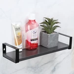 Wall-mounted Storage Shelf Punch-free Wrought Iron Living Room Kitchen Floating Rack Home Office Decor