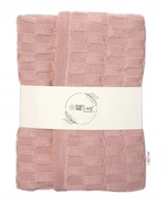 Luxusní bavlněná pletená deka, dečka CUBE, 80 x 100 cm - pudrově růžová
