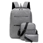 3 in 1 Unisex Business Trip Large Capacity with USB Charging Jack WaterproofLaptop Tablet Macbook Bag Backpack + Messe