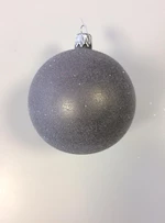 Vánoční ozdoby Velká vánoční koule se třpytkami 4 ks - šedá