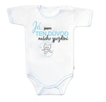 Body krátký rukáv s vtipným textem Baby Nellys, Já jsem TEN DŮVOD našeho zpoždění, kluk, vel. 56 (1-2m)