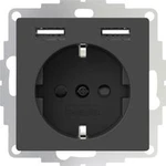 Zásuvka do zdi 2USB 2U-449351 VDE, s USB, dětská ochrana, IP20, antracitová