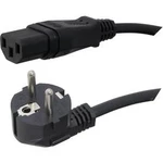 Síťový kabel s IEC zásuvkou HAWA 1008234, 5.00 m, černá