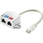 RJ45 síťový Adaptér T Renkforce RF-4538140 CAT 5e, [2x RJ45 zásuvka - 1x RJ45 zástrčka], kov