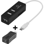 USB OTG hub Renkforce, 3x USB 2.0 + adaptér microUSB na miniUSB