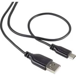 USB kabel Renkforce 1x USB 2.0 zástrčka ⇔ 1x miniUSB 2.0 zástrčka, 1 m, černá SuperSoft