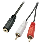 LINDY 35677  cinch / jack audio adaptér [2x cinch zástrčka - 1x jack zásuvka 3,5 mm] čierna