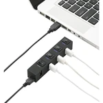 Renkforce  4 porty USB 2.0 hub možné spínať jednotlivo, so stavovými LED čierna