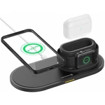 Bezdrôtová nabíjačka Swissten 3v1, pro iPhone, Apple Watch, Apple Airpods/Pro, 15W (22055506) čierna bezdrôtová nabíjačka • nabíjanie iPhonu, hodiniek