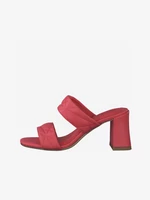 Dark pink Tamaris heeled slippers