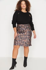 Trendyol Curve Black Satin Skirt