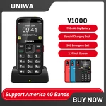 UNIWA V1000 Feature Mobile Big Button 4G Phone 2.31 inch FM 0.3MP Camera Russian Hebrew English Keyboard Cellphone