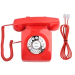 Western Style Vintage Antique Telephone Numbers Storage Clear Sound Retro Telephone - Red
