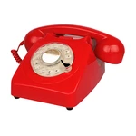 Red Retro Telephones Corded Classic Antique Telephone Vintage Rotary Dial Phone for Home Office Shops Art Decor Gift Antique