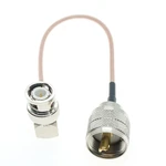 BNC Male Connector Right Angle To UHF PL259 Male Connector Connector Bulkhead Pigtail Jumper RF RG316 Cable S