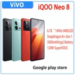 Original VIVO IQOO Neo 8 5G Cell Phone 6.78inch AMOLED Snapdragon 8+ Gen 1 5000Mah 120W Super Charge 50MP NFC Android 13