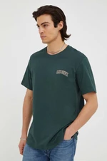 Bavlnené tričko Les Deux zelená farba, s potlačou, LDM101113