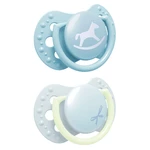 LOVI Dudlík silikonový symetrický dynamický baby shower modrý 2 kusy