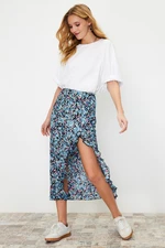 Trendyol Multi Color Slit Flounce Knitted Skirt