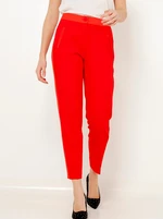 Red shortened trousers with lampas CAMAIEU - Ladies