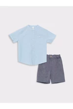 LC Waikiki Crew Neck Short Sleeved Basic Baby Boy Shirt And Shorts 2-Set