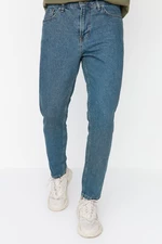 Trendyol Navy Blue Green Vintage Look Relax Fit Boyfriend Jeans Denim Trousers