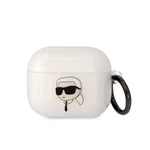 Silikonové pouzdro Karl Lagerfeld 3D Logo NFT Choupette Head pro Airpods 3, white