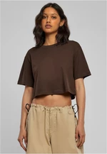 Women's short oversized T-shirt brown color