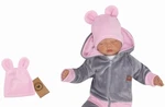 Z&amp;Z Velurová, semišková čepička s oušky Teddy, sv . růžová, vel. 80-86 (12-18m)