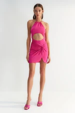 Trendyol X Zeynep Tosun Fuchsia Draped Detailed Skirt