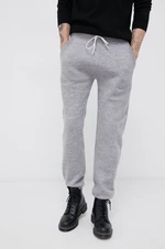 Vlnené nohavice MC2 Saint Barth pánske, šedá farba, jednofarebné