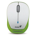 Genius Myš Micro Traveler 9000R V3 31030132102, 1200DPI, 2.4 [GHz], optická, 3tl., bezdrátová, bílo-zelená, vestavěná baterie, univerzální