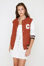 Trendyol Design Multicolored Bomber Jacket with Leather Detail on the sleeves