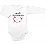 Body dlouhý rukáv Ahoj už jsem tady!, Baby Nellys, bílé, vel. 86 (12-18m)