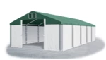 Skladový stan 5x10x2,5m střecha PVC 560g/m2 boky PVC 500g/m2 konstrukce ZIMA PLUS Bílá Zelená Šedá,Skladový stan 5x10x2,5m střecha PVC 560g/m2 boky PV
